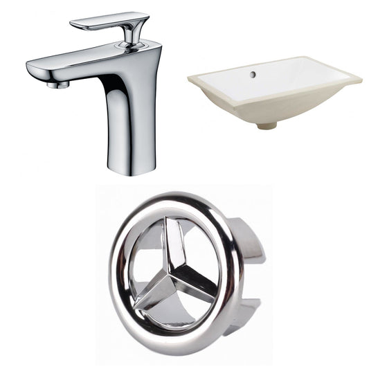 American Imaginations AI-26990 21" White Rectangular Undermount Transitional Bathroom Undermount Sink Set