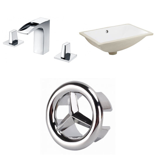 American Imaginations AI-26992 21" White Rectangular Undermount Transitional Bathroom Undermount Sink Set