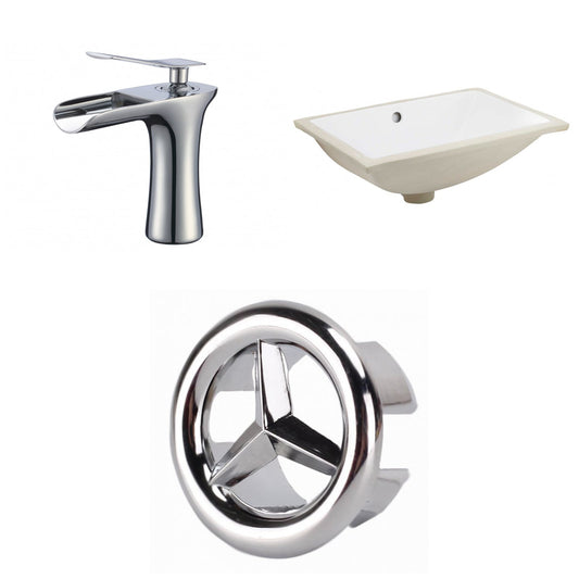 American Imaginations AI-26997 21" White Rectangular Undermount Transitional Bathroom Undermount Sink Set