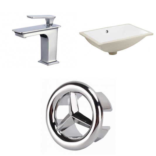 American Imaginations AI-26999 21" White Rectangular Undermount Transitional Bathroom Undermount Sink Set