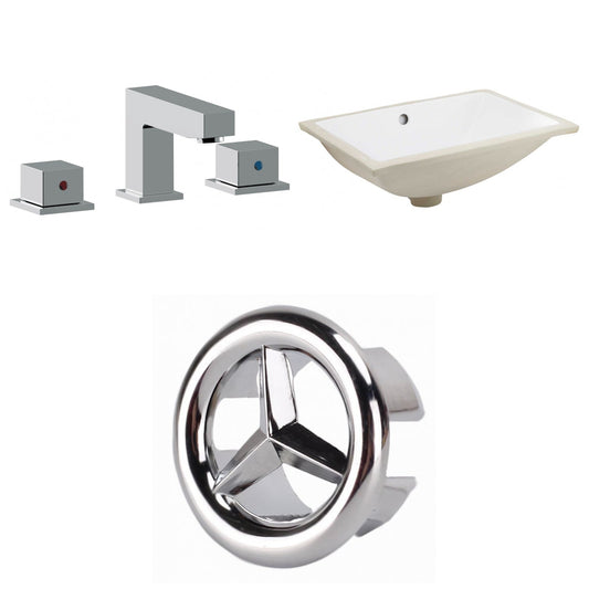 American Imaginations AI-27001 21" White Rectangular Undermount Transitional Bathroom Undermount Sink Set