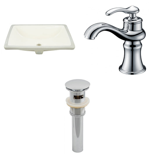 American Imaginations AI-27015 21" Biscuit Rectangular Undermount Transitional Bathroom Undermount Sink Set
