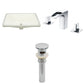 American Imaginations AI-27022 21" Biscuit Rectangular Undermount Transitional Bathroom Undermount Sink Set