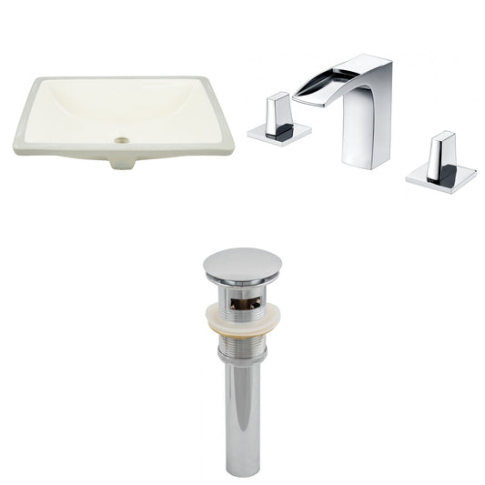 American Imaginations AI-27022 21" Biscuit Rectangular Undermount Transitional Bathroom Undermount Sink Set