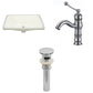 American Imaginations AI-27023 21" Biscuit Rectangular Undermount Transitional Bathroom Undermount Sink Set
