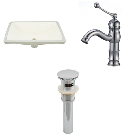 American Imaginations AI-27023 21" Biscuit Rectangular Undermount Transitional Bathroom Undermount Sink Set