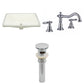 American Imaginations AI-27025 21" Biscuit Rectangular Undermount Transitional Bathroom Undermount Sink Set