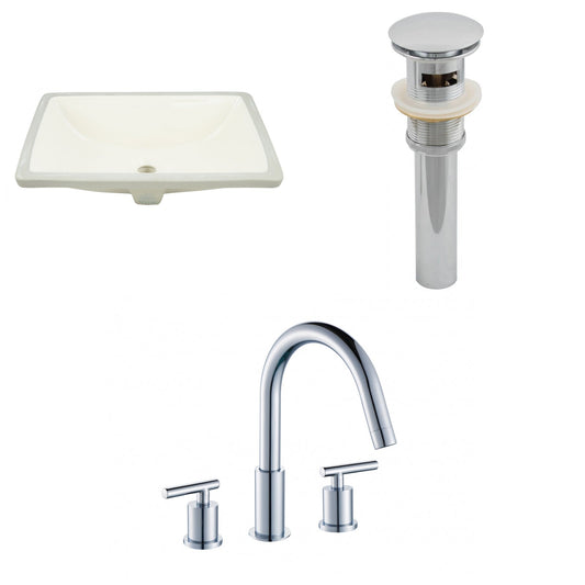 American Imaginations AI-27026 21" Biscuit Rectangular Undermount Transitional Bathroom Undermount Sink Set