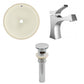 American Imaginations AI-27031 16" Biscuit Round Undermount Transitional Bathroom Undermount Sink Set