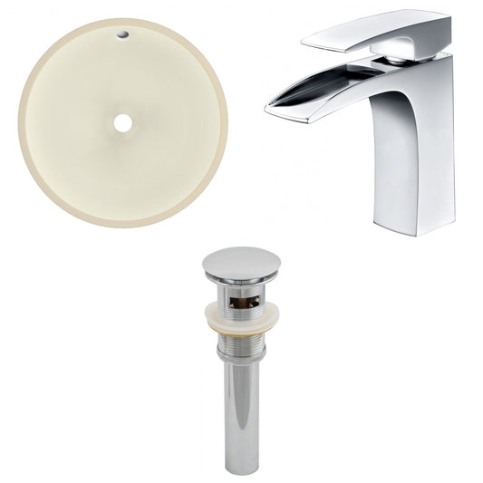 American Imaginations AI-27039 16" Biscuit Round Undermount Transitional Bathroom Undermount Sink Set