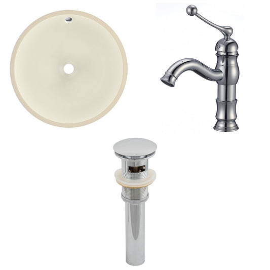 American Imaginations AI-27041 16" Biscuit Round Undermount Transitional Bathroom Undermount Sink Set