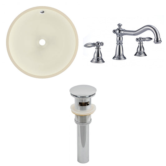 American Imaginations AI-27043 16" Biscuit Round Undermount Transitional Bathroom Undermount Sink Set