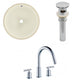 American Imaginations AI-27044 16" Biscuit Round Undermount Transitional Bathroom Undermount Sink Set