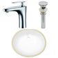 American Imaginations AI-27076 18" White Oval Undermount Transitional Bathroom Undermount Sink Set