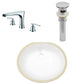 American Imaginations AI-27077 18" White Oval Undermount Transitional Bathroom Undermount Sink Set