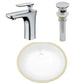 American Imaginations AI-27078 18" White Oval Undermount Transitional Bathroom Undermount Sink Set