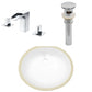 American Imaginations AI-27080 18" White Oval Undermount Transitional Bathroom Undermount Sink Set