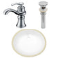 American Imaginations AI-27087 17" White Oval Undermount Transitional Bathroom Undermount Sink Set
