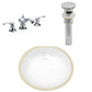 American Imaginations AI-27089 17" White Oval Undermount Transitional Bathroom Undermount Sink Set
