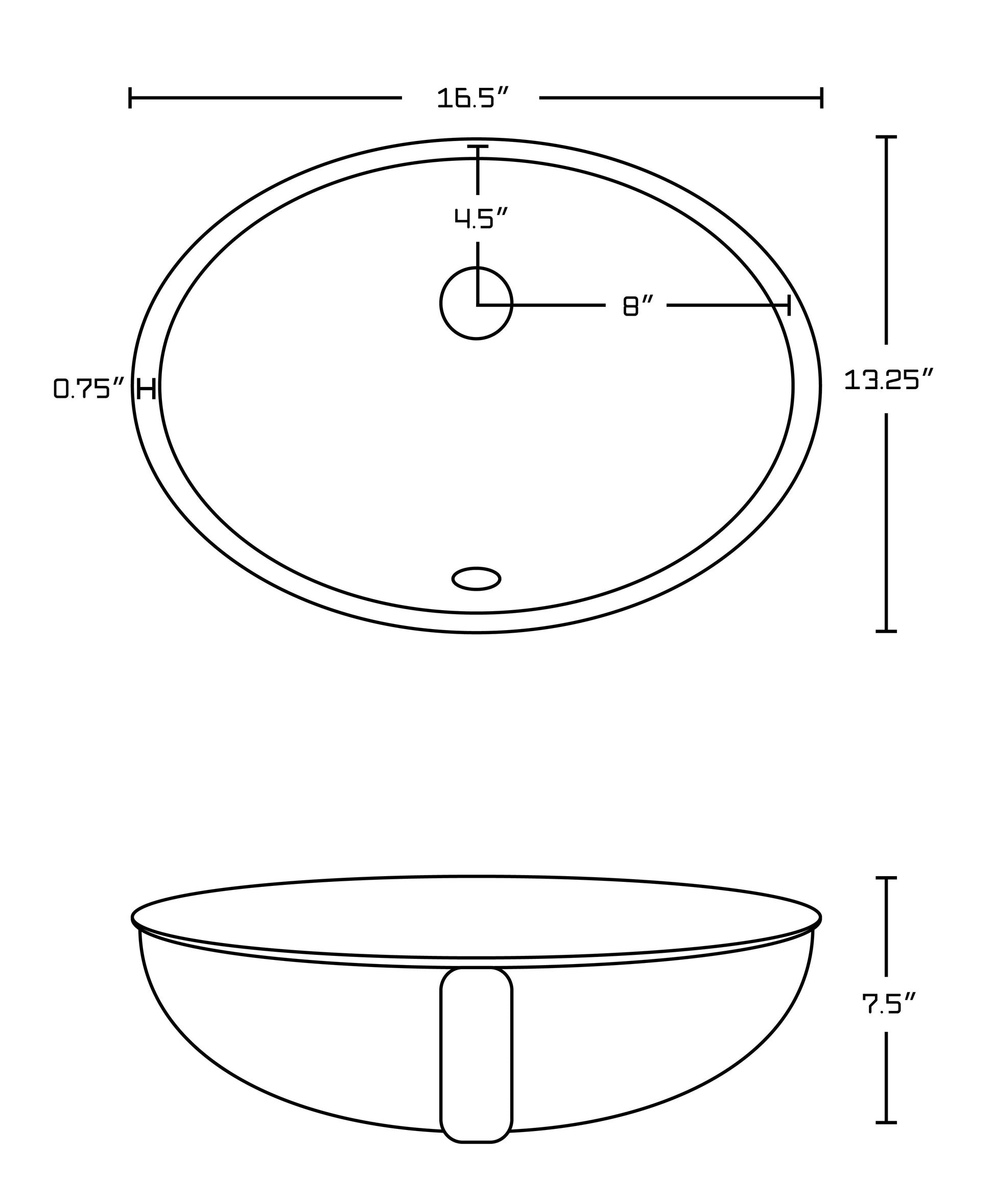 American Imaginations AI-27092 17" White Oval Undermount Transitional Bathroom Undermount Sink Set