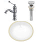 American Imaginations AI-27095 17" White Oval Undermount Transitional Bathroom Undermount Sink Set