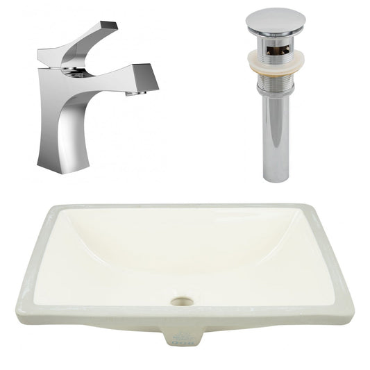 American Imaginations AI-27099 21" Biscuit Rectangular Undermount Transitional Bathroom Undermount Sink Set
