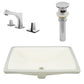 American Imaginations AI-27100 21" Biscuit Rectangular Undermount Transitional Bathroom Undermount Sink Set