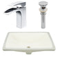 American Imaginations AI-27107 21" Biscuit Rectangular Undermount Transitional Bathroom Undermount Sink Set