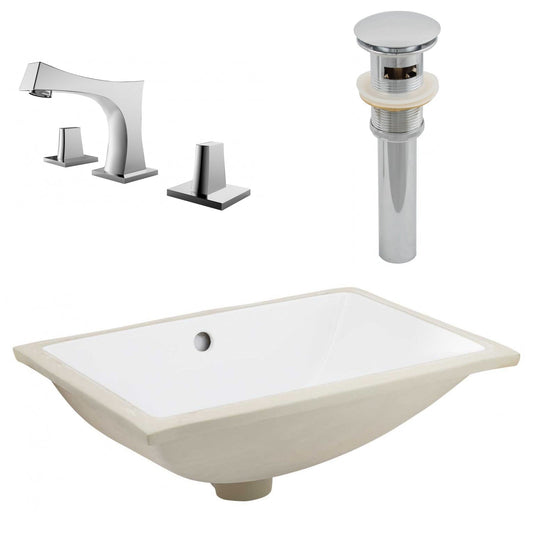 American Imaginations AI-27114 21" White Rectangular Undermount Transitional Bathroom Undermount Sink Set