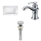 American Imaginations AI-27168 24" White Rectangular Drop In Transitional Ceramic Top Set
