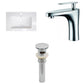 American Imaginations AI-27169 24" White Rectangular Drop In Transitional Ceramic Top Set