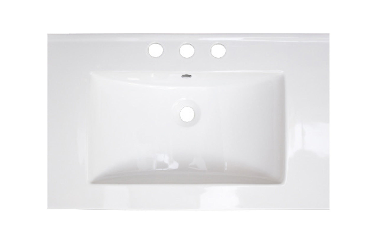 American Imaginations AI-27176 24" White Rectangular Drop In Transitional Ceramic Top Set