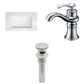 American Imaginations AI-27180 32" White Rectangular Drop In Transitional Ceramic Top Set