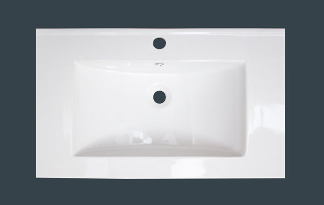 American Imaginations AI-27184 32" White Rectangular Drop In Transitional Ceramic Top Set