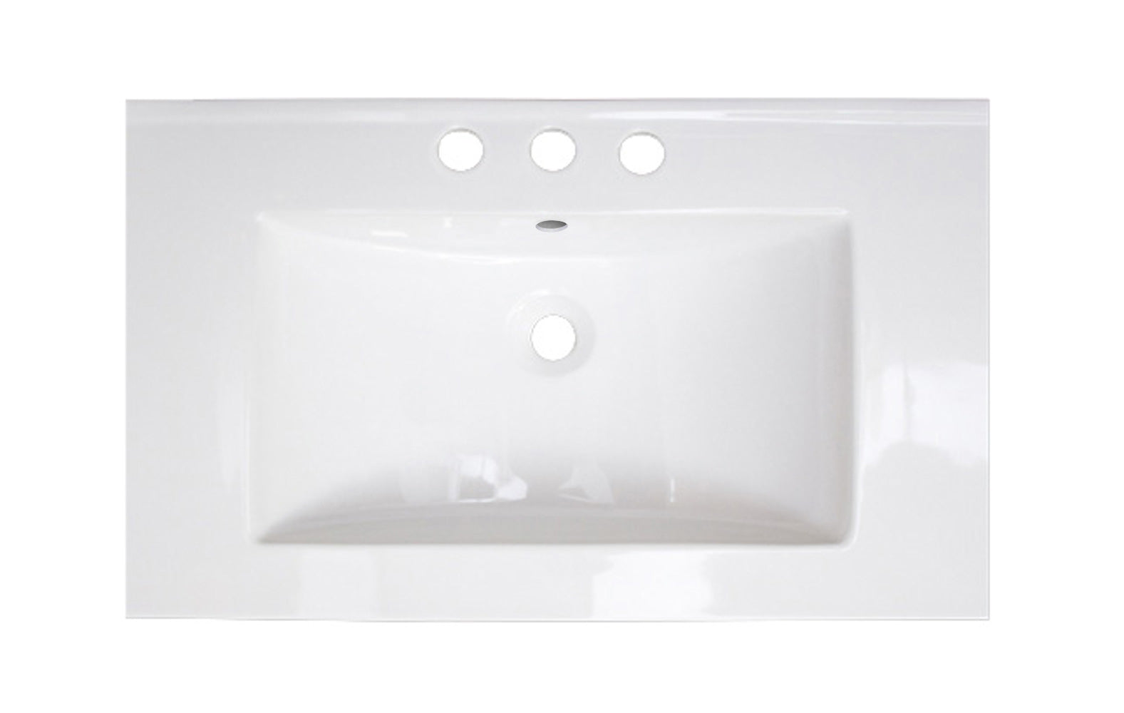 American Imaginations AI-27185 32" White Rectangular Drop In Transitional Ceramic Top Set