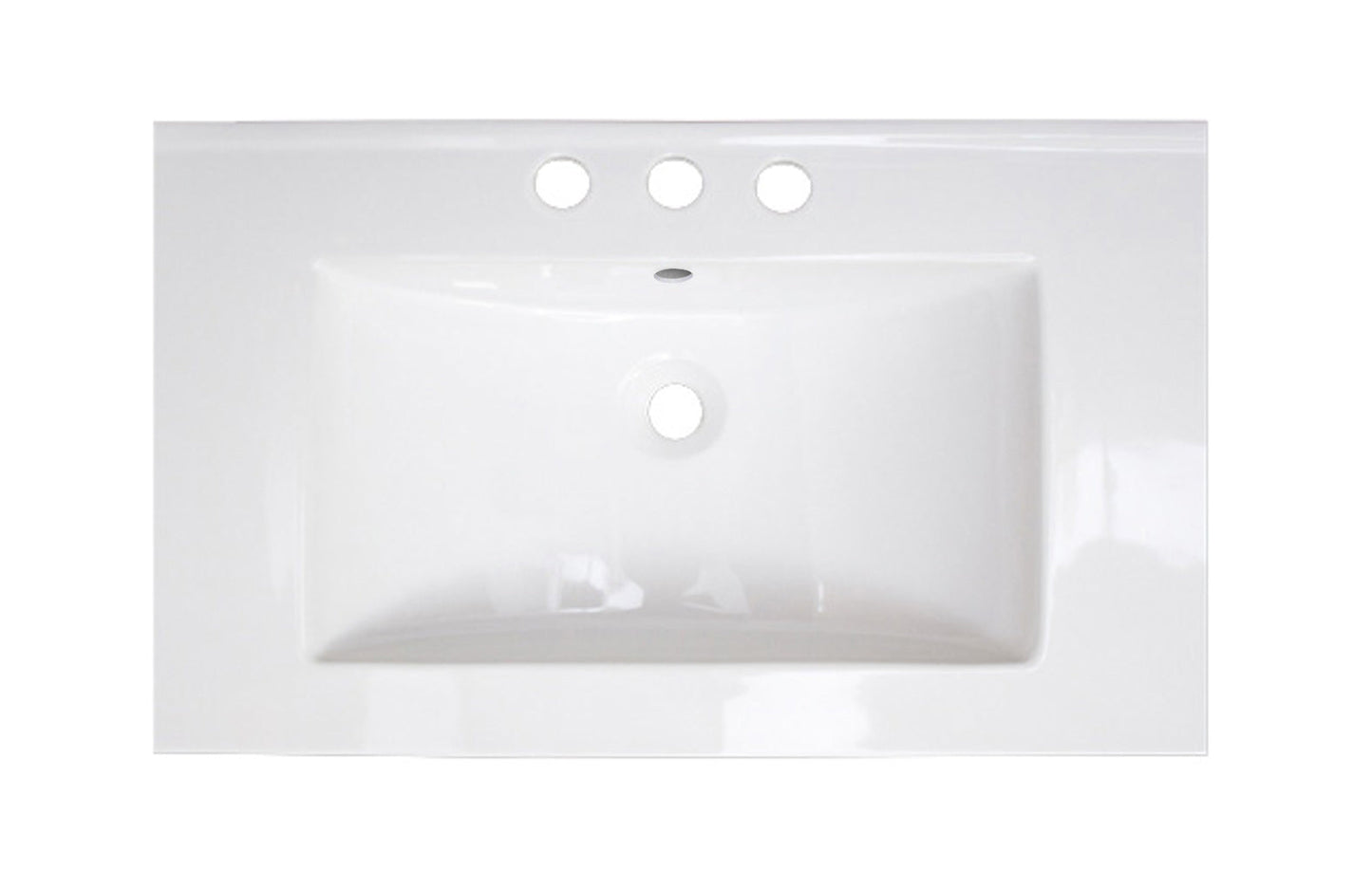 American Imaginations AI-27187 32" White Rectangular Drop In Transitional Ceramic Top Set