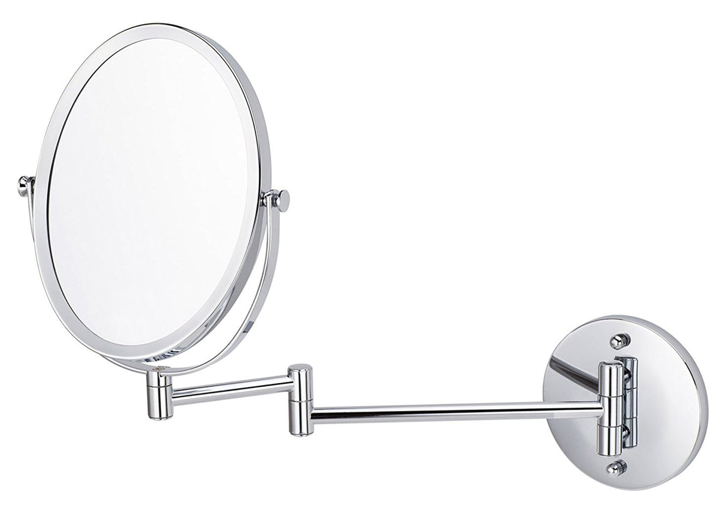 American Imaginations AI-27401 17" Chrome Oval Wall Mount Modern Magnifying Mirror