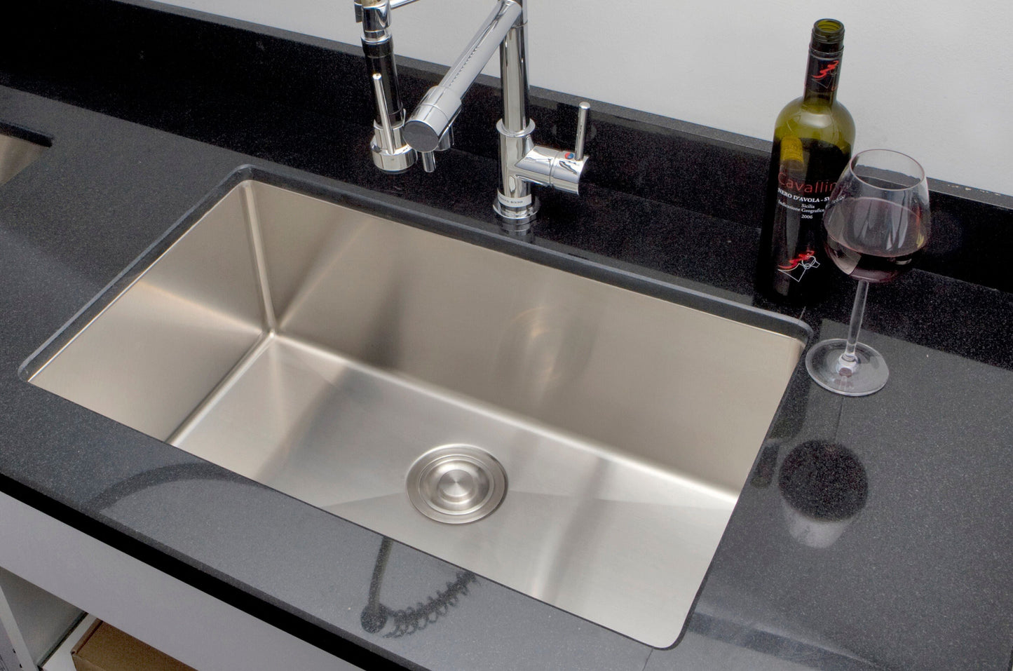 American Imaginations AI-27405 Rectangle Stainless Steel Stainless Steel Kitchen Sink with Stainless Steel Finish