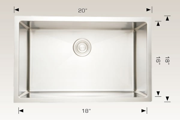 American Imaginations AI-27410 20" Stainless Steel Rectangle Stainless Steel Modern Kitchen Sink