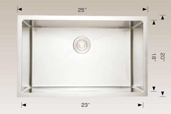 American Imaginations AI-27436 25" Stainless Steel Rectangle Stainless Steel Modern Kitchen Sink