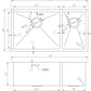 American Imaginations AI-27483 33" Stainless Steel Rectangle Stainless Steel Modern Kitchen Sink
