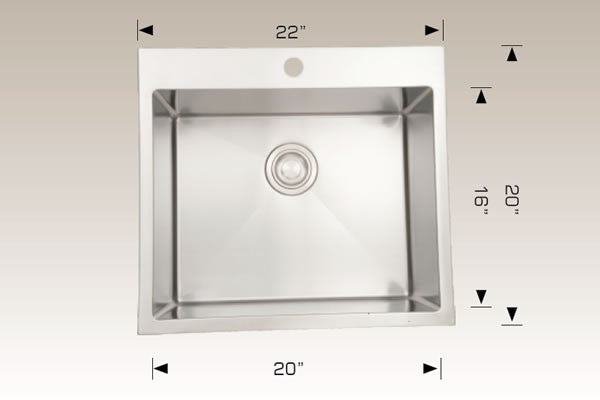 American Imaginations AI-27537 22" Stainless Steel Rectangle Stainless Steel Modern Kitchen Sink