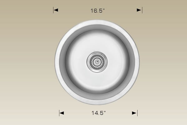 American Imaginations AI-27564 17" Stainless Steel Round Stainless Steel Modern Kitchen Sink