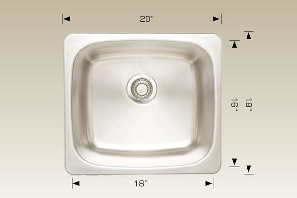 American Imaginations AI-27566 20" Stainless Steel Rectangle Stainless Steel Modern Kitchen Sink