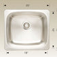 American Imaginations AI-27569 20" Stainless Steel Rectangle Stainless Steel Modern Kitchen Sink