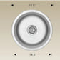 American Imaginations AI-27613 17" Stainless Steel Round Stainless Steel Modern Kitchen Sink