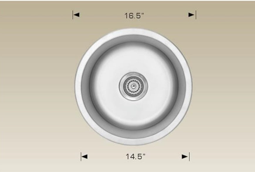 American Imaginations AI-27613 17" Stainless Steel Round Stainless Steel Modern Kitchen Sink