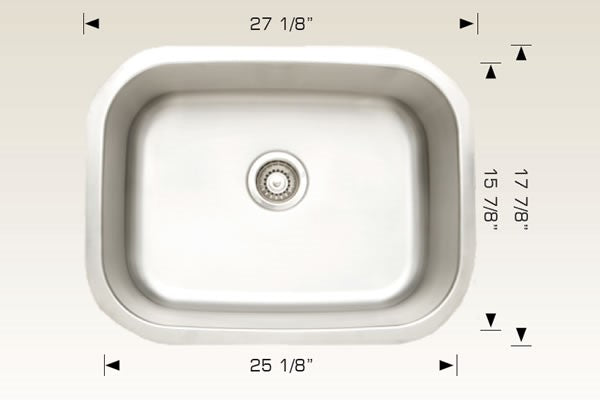 American Imaginations AI-27629 27" Stainless Steel Rectangle Stainless Steel Modern Kitchen Sink