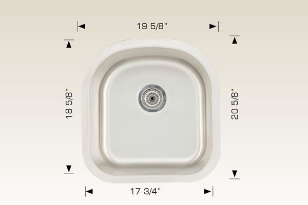 American Imaginations AI-27641 21" Stainless Steel Unique Stainless Steel Modern Kitchen Sink