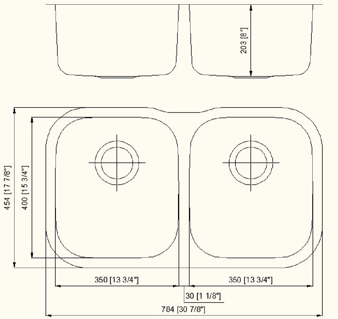 American Imaginations AI-27645 31" Stainless Steel Rectangle Stainless Steel Modern Kitchen Sink